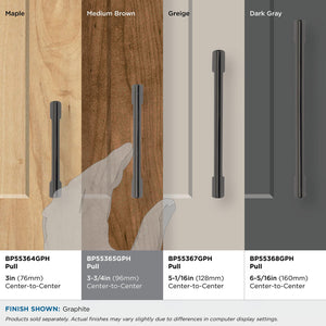 Amerock Cabinet Pull Graphite 3-3/4 inch (96 mm) Center to Center Riva 1 Pack Drawer Pull Drawer Handle Cabinet Hardware
