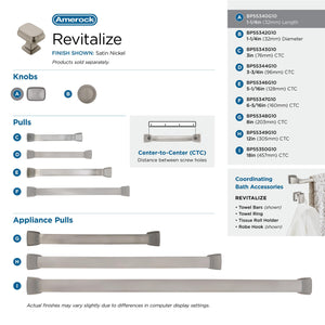 Amerock Cabinet Knob Satin Nickel 1-1/4 inch (32 mm) Length Revitalize 1 Pack Drawer Knob Cabinet Hardware