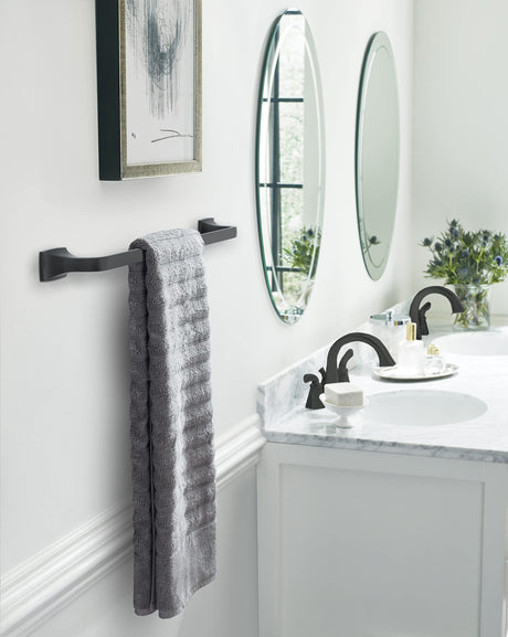 Amerock BH36014MB Matte Black Towel Bar 24 in (610 mm) Towel Rack Highland Ridge Bathroom Towel Holder Bathroom Hardware Bath Accessories