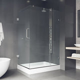 VIGO VG6012CHCL36WR 48.13" -36.13" W -78.75" H Frameless Hinged Rectangle Shower Enclosure with Clear 0.38" Tempered Glass and Stainless Steel Hardware in Chrome Finish and Base