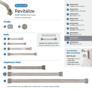 Amerock Appliance Pull Satin Nickel 12 inch (305 mm) Center to Center Revitalize 1 Pack Drawer Pull Drawer Handle Cabinet Hardware
