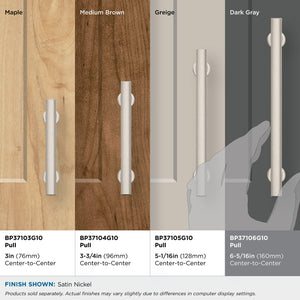 Amerock Everett 6-5/16 in (160 mm) Center-to-Center Satin Nickel Cabinet Pull Kitchen Cabinet Hardware Furniture Hardware Bathroom Drawer Handle