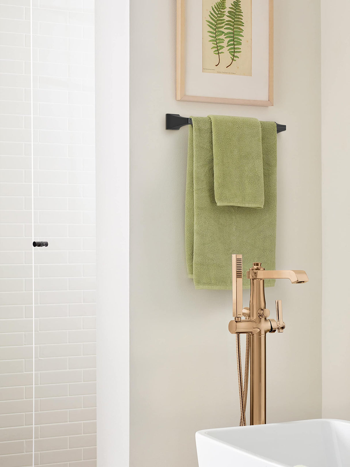 Amerock BH36023MB Matte Black Towel Bar 18 in (457 mm) Towel Rack Mulholland Bathroom Towel Holder Bathroom Hardware Bath Accessories