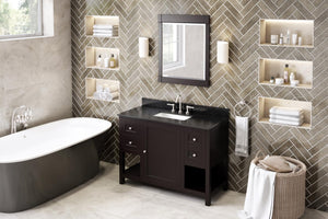 Jeffrey Alexander VKITAST48GRBGR 48" Grey Astoria Vanity, Black Granite Vanity Top, undermount rectangle bowl