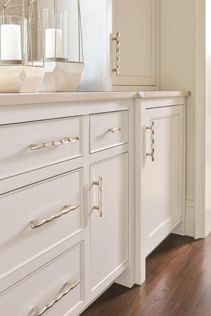 Amerock Cabinet Pull Polished Nickel 6-5/16 inch (160 mm) Center to Center St. Vincent 1 Pack Drawer Pull Drawer Handle Cabinet Hardware