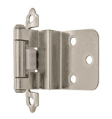 Amerock Cabinet Hinge 3/8 inch (10 mm) Inset Hinge Sterling Nickel 2 Pack Self-Closing Hinge Face Mount Hinge Cabinet Door Hinge