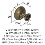 Amerock Cabinet Knob Burnished Brass 1-1/4 inch (32 mm) Diameter Edona 1 Pack Drawer Knob Cabinet Hardware