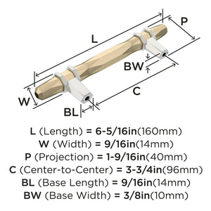 Amerock BP36648BBZ26 London Cabinet Pull, 3-3/4 in. Center-to-Center, Golden Champagne/Polished Chrome
