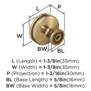 Amerock Cabinet Knob |Champagne Bronze/Frosted Acrylic 1-3/8 in (35 mm) Diameter Drawer Knob Oberon Kitchen and Bath Hardware Furniture Hardware