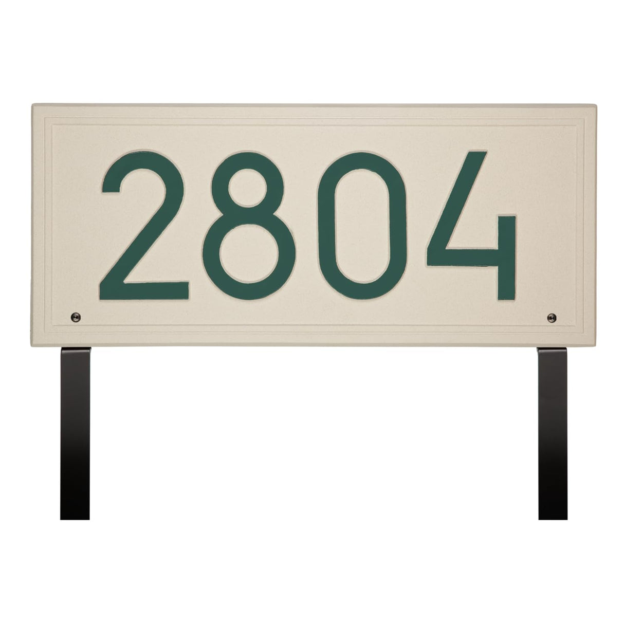 Whitehall 3906L4 - Double Line Modern Font Rectangle Plaque, Estate Lawn 1-line