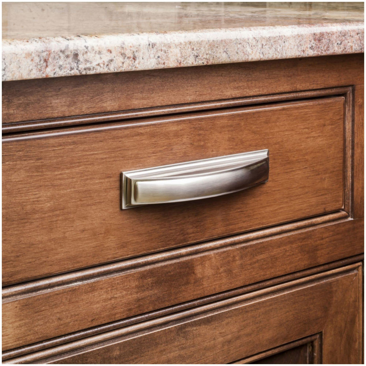 Jeffrey Alexander 436-128DBAC 128 mm Center-to-Center Brushed Oil Rubbed Bronze Square Annadale Cabinet Cup Pull