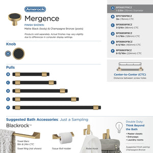Amerock Cabinet Knob Matte Black/Champagne Bronze 1-3/8 inch (35 mm) Diameter Mergence 1 Pack Drawer Knob Cabinet Hardware