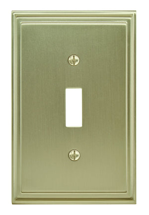 Amerock Wall Plate Golden Champagne 1 Toggle Switch Plate Cover Mulholland 1 Pack Light Switch Cover