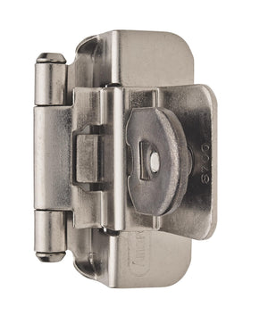 Amerock Double Demountable Cabinet Hinge 3/8 inch (10 mm) Inset Hinge Satin Nickel 2 Pack Self-Closing Hinge Cabinet Door Hinge