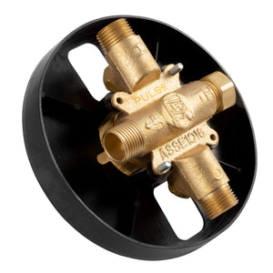 PULSE ShowerSpas 3001-RIV-PB-MB Tru-Temp Mixing Valve, Pressure Balance Rough-In Valve Trim Kit, Round, 1/2" NPT, Matte Black
