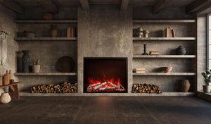 Amantii TRD-48-BESPOKE Traditional Bespoke - 48" Indoor / Outdoor Electric Insert Featuring, WiFi Compatibility, Bluetooth Connectivity, Multi Function Remote, and a Selection of Media Options