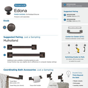 Amerock, Oil Rubbed Bronze 1-1/4 inch (32 mm) Diameter Edona 1 Pack Drawer Knob Cabinet Hardware
