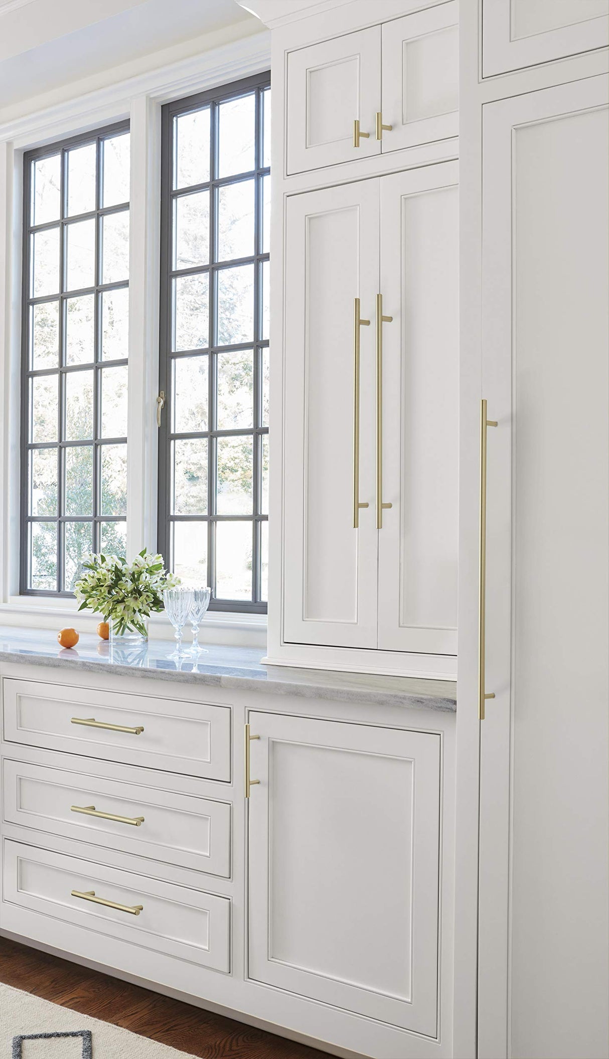 Amerock Cabinet Pull Golden Champagne 3-3/4 inch (96 mm) Center to Center Bar Pulls 1 Pack Drawer Pull Drawer Handle Cabinet Hardware