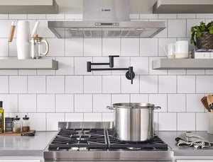 Gerber D205058BS Satin Black Parma Wall Mount Kitchen Pot Filler