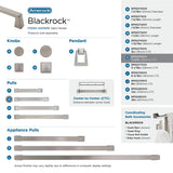 Amerock Cabinet Pull Satin Nickel 3-3/4 inch (96 mm) Center to Center Blackrock 1 Pack Drawer Pull Drawer Handle Cabinet Hardware