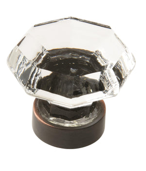 Amerock Cabinet Knob Clear/Oil-Rubbed Bronze 1-5/16 inch (33 mm) Diameter Traditional Classics 1 Pack Drawer Knob Cabinet Hardware