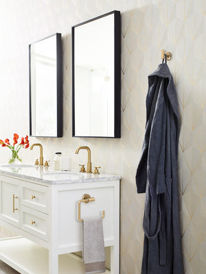 Amerock BH26541CZ Champagne Bronze Towel Ring 6-7/16 in (164 mm) Length Towel Holder Arrondi Hand Towel Holder for Bathroom Wall Small Kitchen Towel Holder Bath Accessories