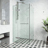 VIGO 30 in. x 30 in. x 73 in. Monteray Frameless Hinged Square Shower Enclosure with Clear 0.38" Tempered Glass and Hardware in Chrome Finish with Reversible Handle - VG6011CHCL32