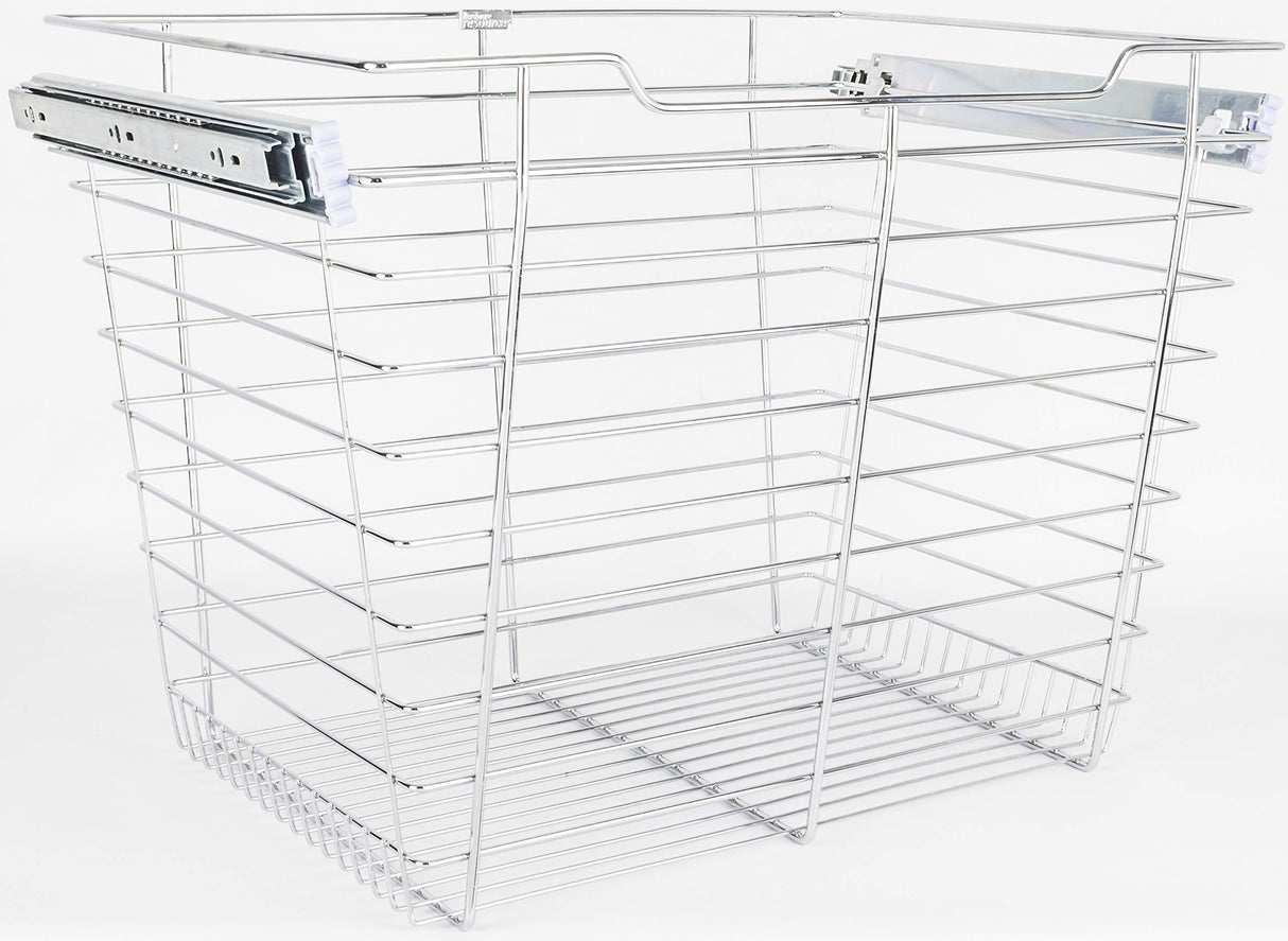 Hardware Resources POB1-141717CH Chrome Closet Pullout Basket with Slides 14"D x 17"W x 17"H