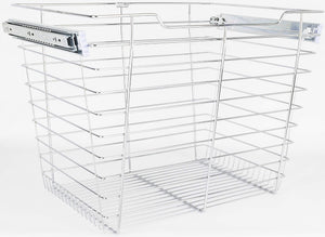 Hardware Resources POB1-141717CH Chrome Closet Pullout Basket with Slides 14