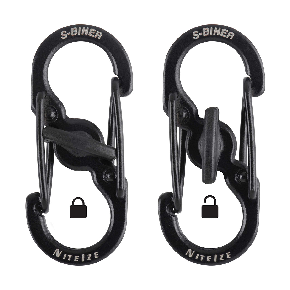 Nite Ize S-Biner MicroLock Aluminum, Locking Keychain Carabiner, 5 Pack, Assorted Colors