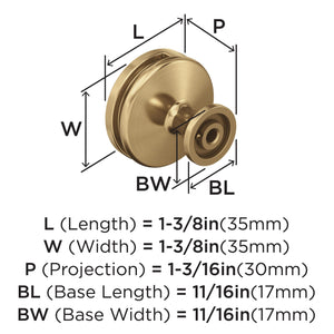 Amerock Cabinet Knob |Champagne Bronze 1-3/8 in (35 mm) Diameter Drawer Knob Oberon Kitchen and Bath Hardware Furniture Hardware