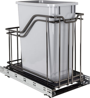 Hardware Resources SWS-MBMS35GBN Single 35 Quart Black Nickel STORAGE WITH STYLE® Metal Soft-close Trashcan Pullout