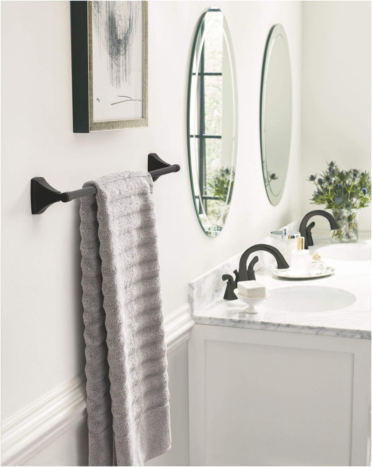 Amerock Corp BH26504MB Clarendon Towel-Bar, Matte Black