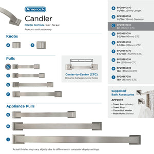 Amerock Cabinet Pull Satin Nickel 3 inch (76 mm) Center to Center Candler 1 Pack Drawer Pull Drawer Handle Cabinet Hardware