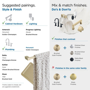 Amerock BH36083BBZ Golden Champagne Towel Bar 18 in (457 mm) Towel Rack Monument Bathroom Towel Holder Bathroom Hardware Bath Accessories Hand Towel Holder