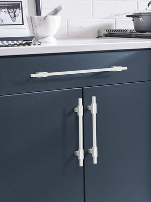 Amerock Cabinet Pull Polished Chrome/White 5-1/16 inch (128 mm) Center to Center Urbanite 1 Pack Drawer Pull Drawer Handle Cabinet Hardware