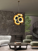 Kuzco CH51232-BK/GD MAGELLAN 32" CHANDELIER OUTER BLACK INNER GOLD METAL SHADE 130W 120VAC WITH LED DRIVER 3000K 90CRI