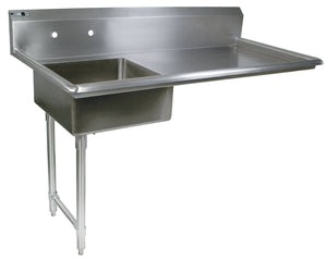 John Boos EDTS8-S30-60UCL E Series Stainless Steel Undercounter Dishtable, 8
