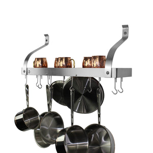 Enclume PR8AC-36 SS 36" Deep Bookshelf Rack w/Curved Arms & 12 Hooks SS
