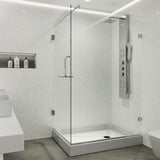 VIGO VG6012CHCL36WR 48.13" -36.13" W -78.75" H Frameless Hinged Rectangle Shower Enclosure with Clear 0.38" Tempered Glass and Stainless Steel Hardware in Chrome Finish and Base