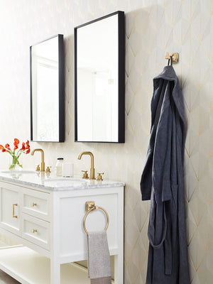 Amerock BH36092CZ Champagne Bronze Towel Ring 7-9/16 in (192 mm) Length Towel Holder Stature Hand Towel Holder for Bathroom Wall Small Kitchen Towel Holder Bath Accessories