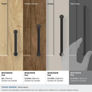 Amerock BP37381FB Matte Black Cabinet Pull 6-5/16 in (160 mm) Center-to-Center Cabinet Handle Factor Drawer Pull Kitchen Cabinet Handle Furniture Hardware
