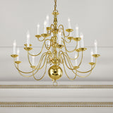 Livex Lighting 5019-01 Williamsburg Antique Brass 20 Light Foyer Chandelier