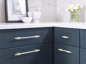 Amerock Cabinet Pull Brushed Gold/White 7-9/16 inch (192 mm) Center to Center Urbanite 1 Pack Drawer Pull Drawer Handle Cabinet Hardware
