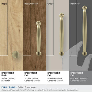 Amerock Cabinet Pull Golden Champagne 6-5/16 in (160 mm) Center-to-Center Drawer Pull Renown Kitchen and Bath Hardware Furniture Hardware