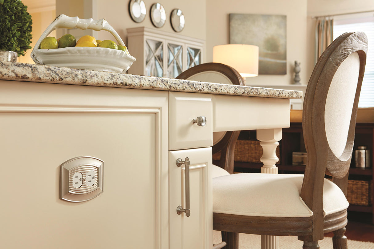 Amerock Cabinet Pull Satin Nickel 5-1/16 inch (128 mm) Center to Center Sea Grass 1 Pack Drawer Pull Drawer Handle Cabinet Hardware