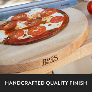 John Boos R18 Large Maple Wood Cutting Board for Kitchen Prep 18 Inches Diameter, 1.5 Thick Reversible End Grain Round Charcuterie Block 18DIAX1.5 MPL-EDGE GR-REV-BRANDED