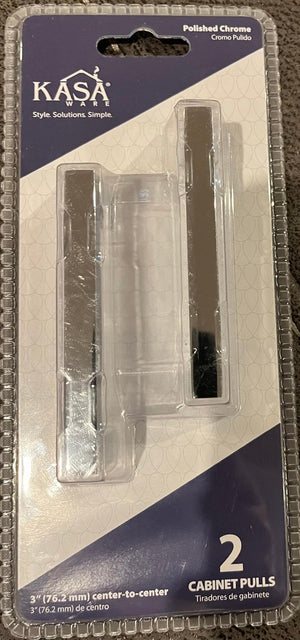 KasaWare K7063PC-2 3-3/8" Overall Length Square Bar Pull, 2-pack