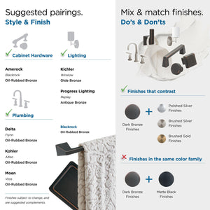 Amerock BH36001ORB Oil Rubbed Bronze Pivoting Double Post Toilet Paper Holder 9-5/16 in. (237 mm) Toilet Tissue Holder Blackrock Bath Tissue Holder Bathroom Hardware Bath Accessories