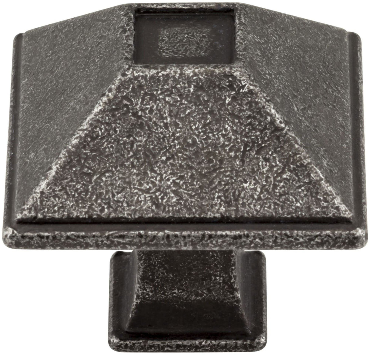 Jeffrey Alexander 602S-SIM 1-1/4" Overall Length Distressed Antique Silver Square Tahoe Cabinet Knob